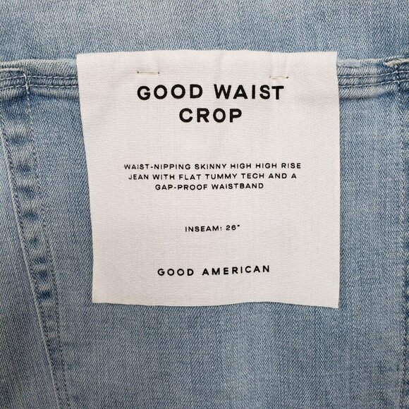 Good American Crop Skinny Jeans Women Plus 28 Good Waist Distressed High Rise - Picture 7 of 10